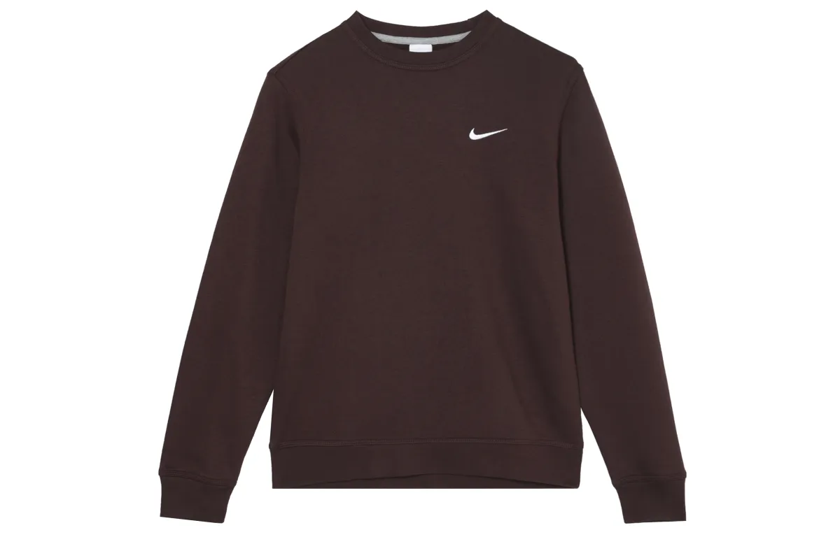 Nike Men Crew Neck Pullover Long Sleeve Sweatshirt Cocoa Brown