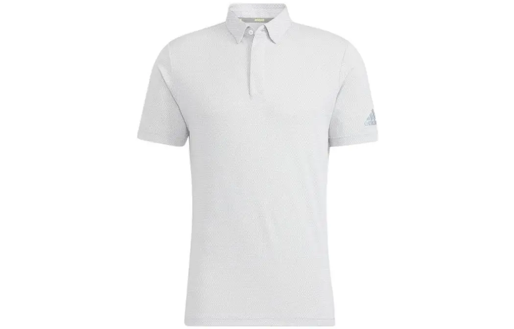 Adidas Polo Shirts Men's Gray Stand Collar Moderate Straight Fit