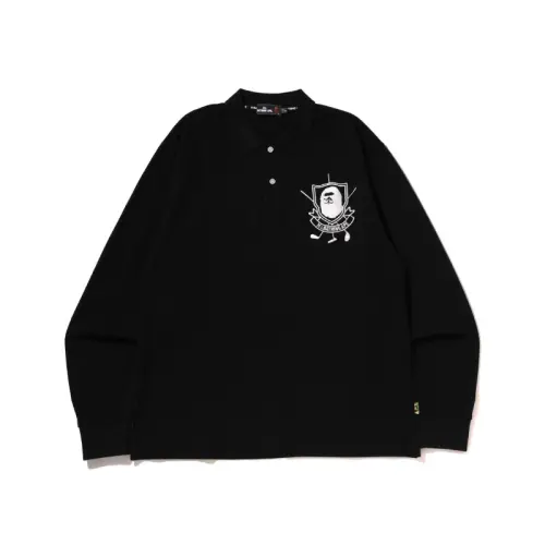 A BATHING APE Polo Shirts Men's Polo Collar Moderate Straight Fit