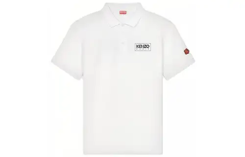 KENZO Polo Shirts Unisex White Polo Collar Moderate Straight Fit