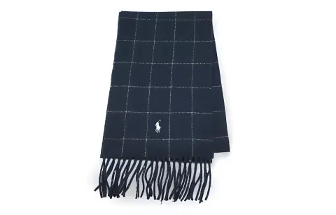 Polo Ralph Lauren Wool, Nylon Knit Scarves Unisex Marine Blue