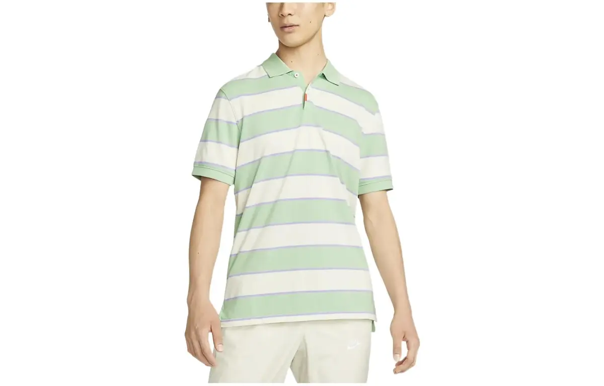 Nike Polo Shirts Men's Green Polo Collar Moderate Straight Fit