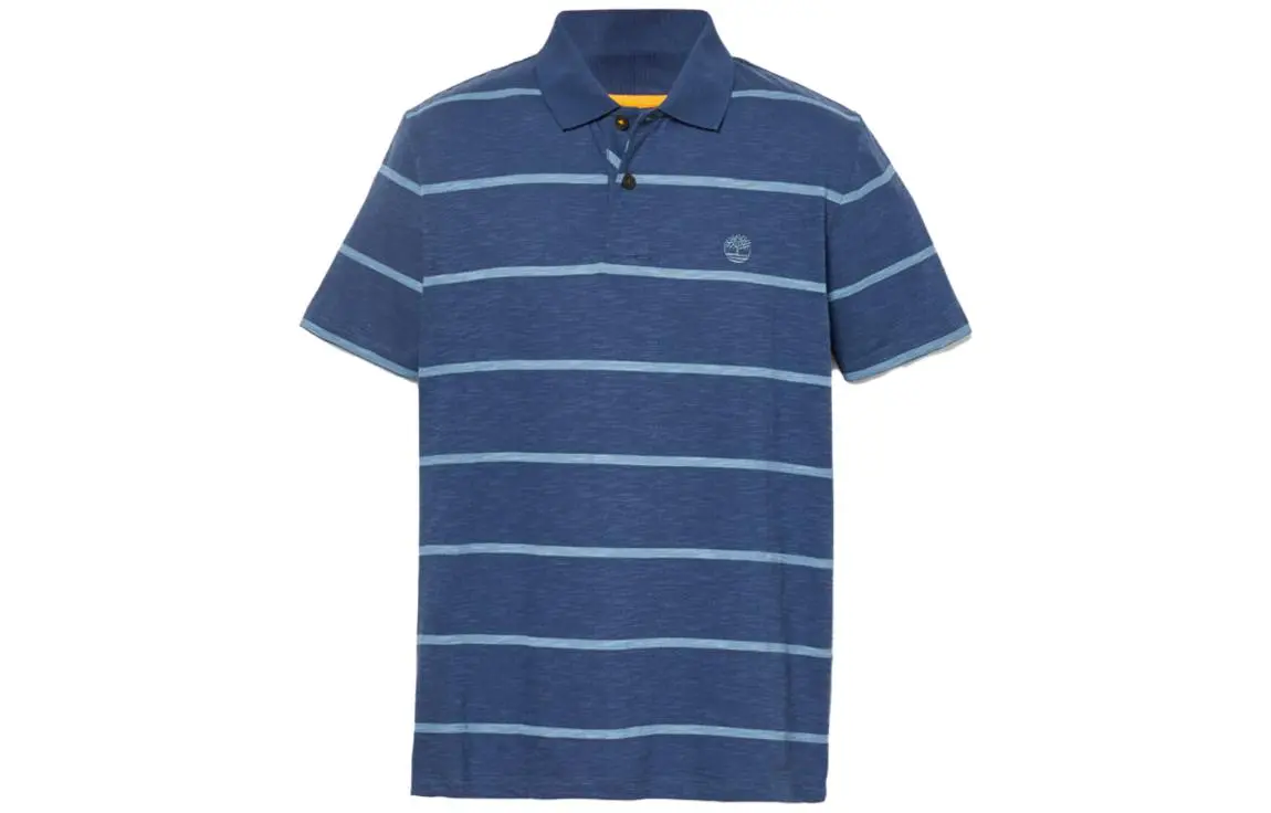 Timberland Mens Stripe Pullover Short-Sleeve Polo Shirt Blue