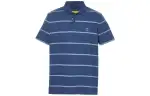 Timberland Mens Stripe Pullover Short-Sleeve Polo Shirt Blue