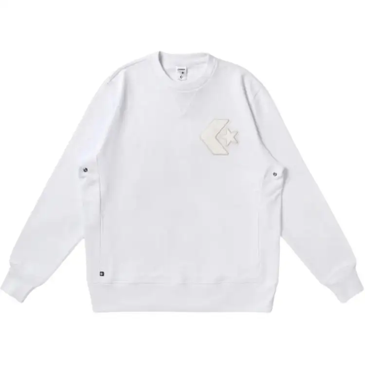Converse CHENILLE SWEAT CREW MENS Sweatshirt Men's Ecru