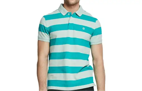 Timberland Polo Shirts Men's Lake Blue Polo Collar Moderate Straight Fit