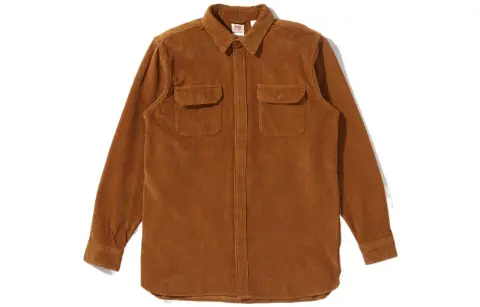 Levi's Shirts Men's Burnt Yellow Lapel Moderate Straight Fit