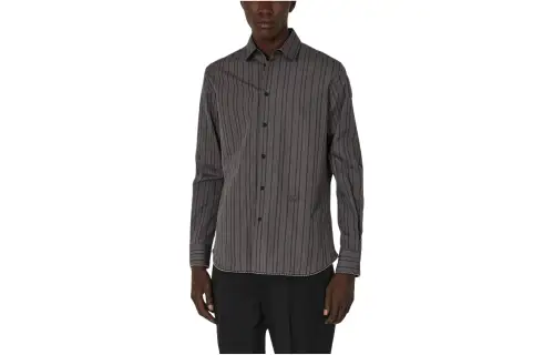 OFF WHITE Shirt, Slim Fit Men's Dark Gray
