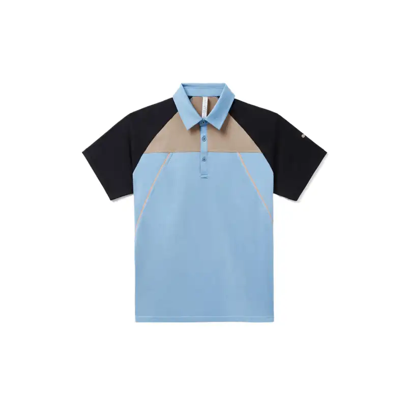 FILA Polo Shirt Unisex Dusk Blue/Black/Melon Color