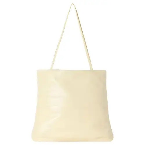 THE ROW Calfskin Tote Bag, Shopping Bag, Shoulder Bag, Handbag Women's Light Yellow