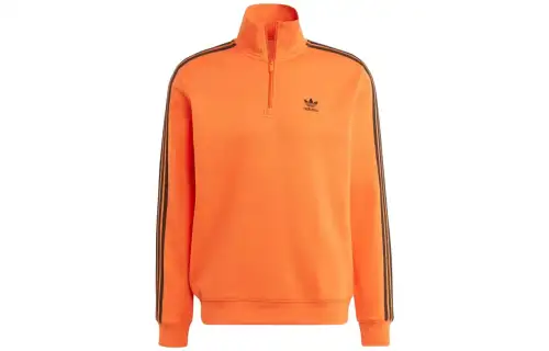 Adidas Originals 3 Stripes Sweatshirts Men's Orange Stand Collar Moderate Regular