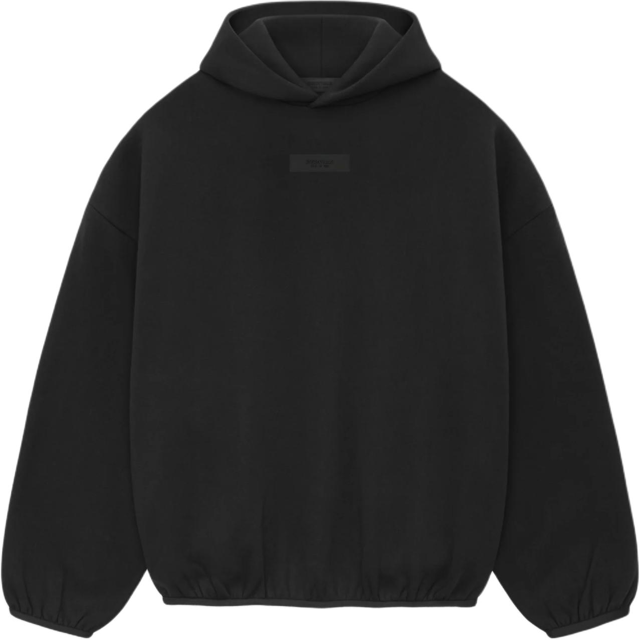 Мужское худи Fear Fear of God Essentials 2024 SS24 Hoodie Black /Black (темный цвет дерева, черный)