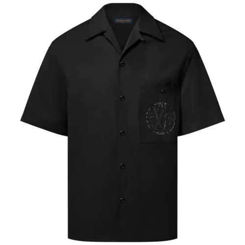 LOUIS VUITTON Embroidered Short Sleeved Cotton Shirt