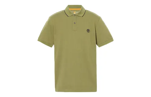 Timberland Polo Shirts Men's Green Polo Collar Moderate Straight Fit