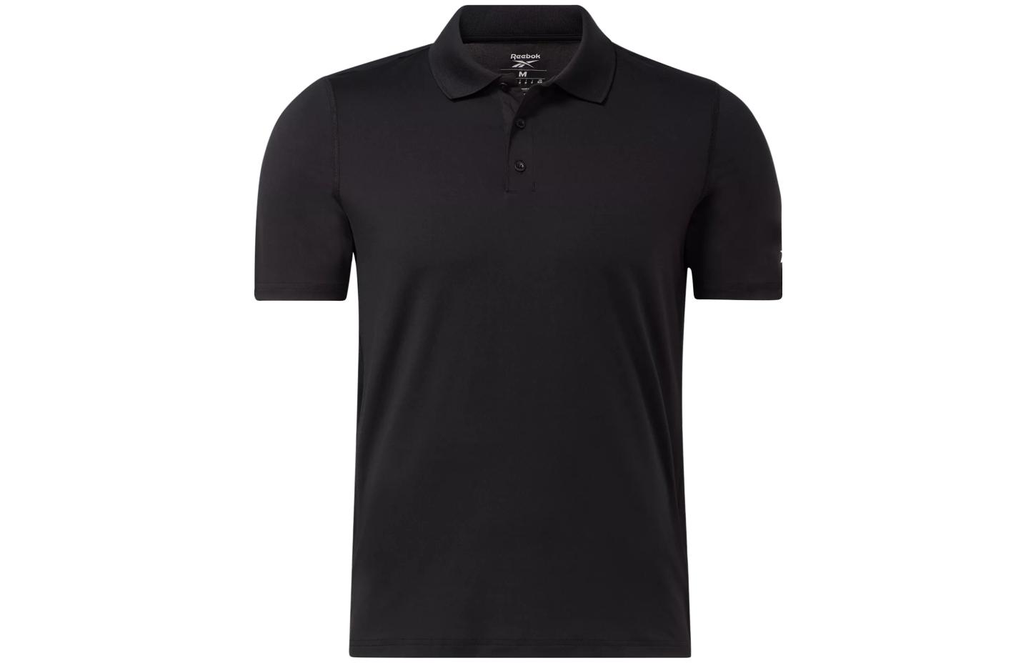 Reebok Polo Shirts Men's Black Polo Collar Moderate Straight Fit