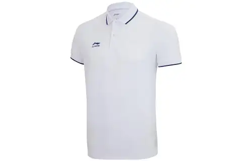 Li Ning Polo Shirts Men's Standard White Moderate Straight Fit