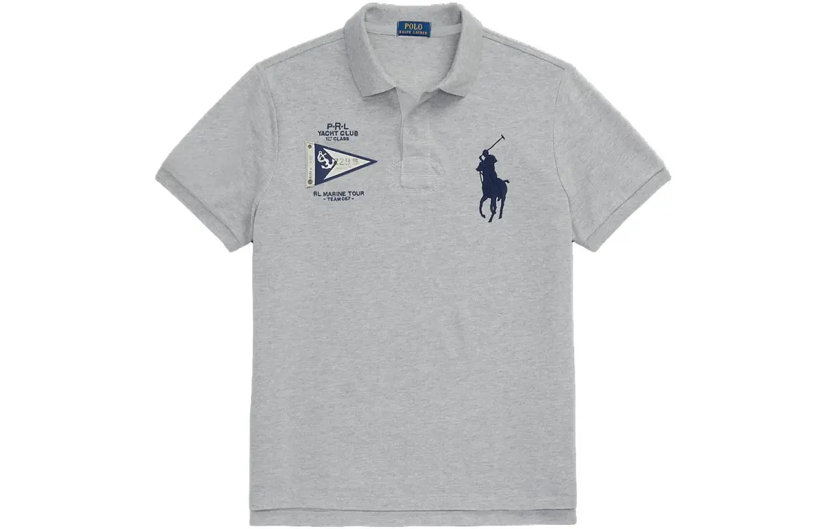 Polo Ralph Lauren Big Pony SS23 Polo Shirt Classic Version Men's Gray