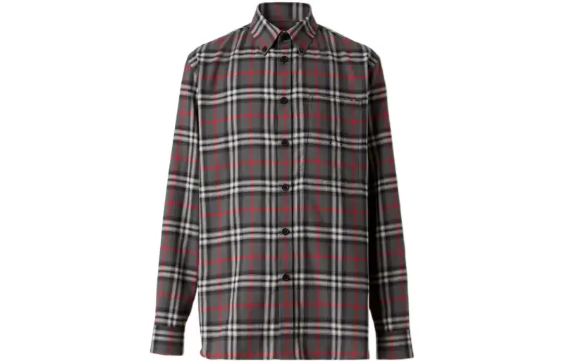 Burberry Blurred Check Cotton Oversized Shirt