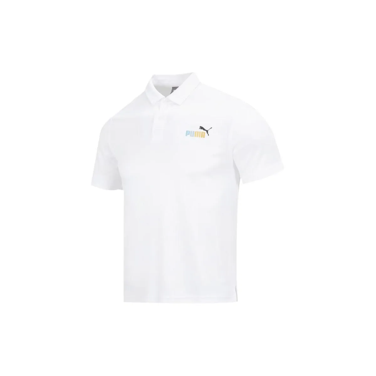 PUMA Polo Shirts Men's White Polo Collar Moderate Straight Fit