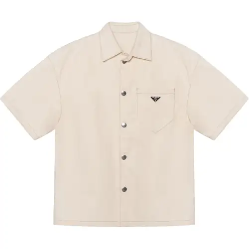 PRADA Shirts Men's Ecru Lapel Moderate Other