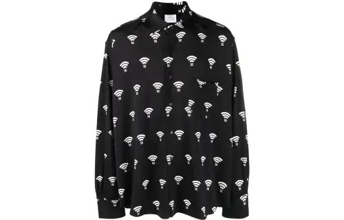 Vetements Shirts Men's Black Lapel Moderate Shirt