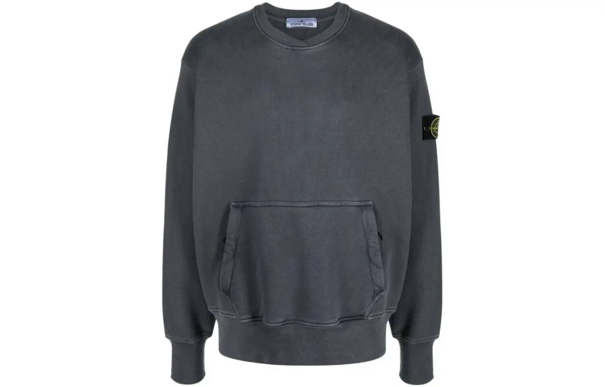 STONE ISLAND Sweatshirts Men's Gray Crew Neck Moderate Straight Fit