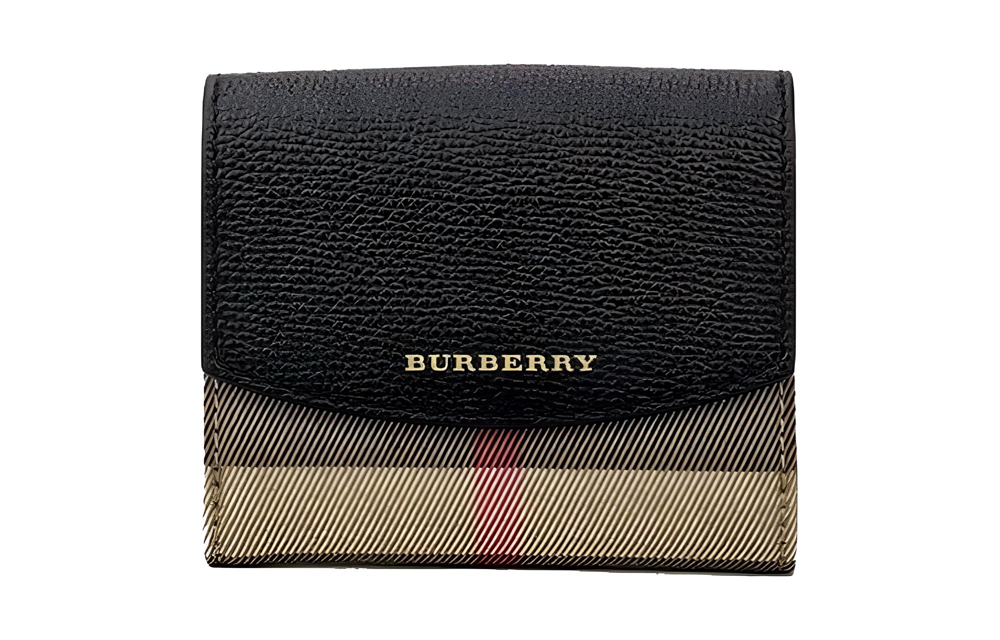 Burberry Leather Card Holder, Wallet Small Women's Black