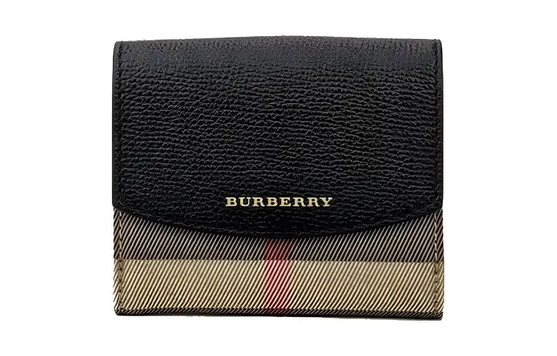Burberry Leather Card Holder, Wallet Small Women's Black