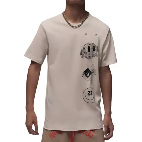 Jordan T Shirts Men's Umber Crew Neck Moderate