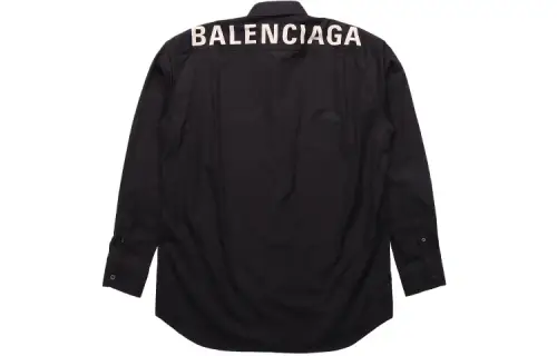 Balenciaga Shirts Men's Black Polo Collar Moderate