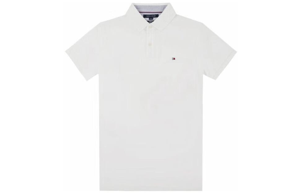 Tommy Hilfiger Golf Носить американский стиль винтаж Твердый цвет прямые короткий рукав рубашка поло мужской стиль