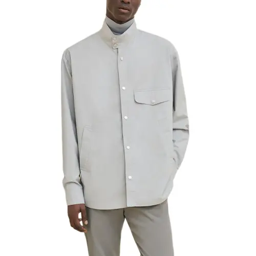 HERMES FW24 Shirt Men's Flint Stone Color