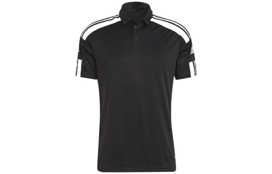 Adidas Polo Shirts Men's Black Polo Collar Moderate Straight Fit