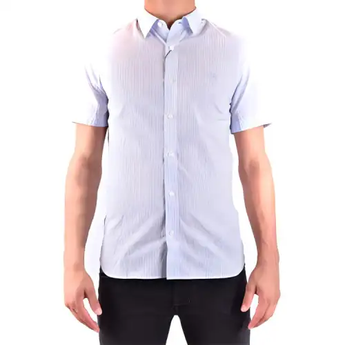 Burberry Shirts Men's Blue Lapel Moderate Shirt