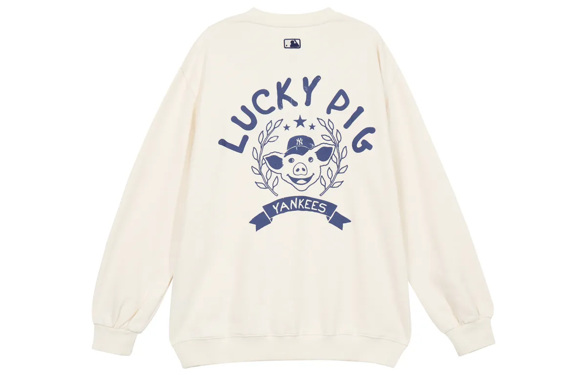 MLB Sweatshirts Unisex Ecru Crew Neck Moderate