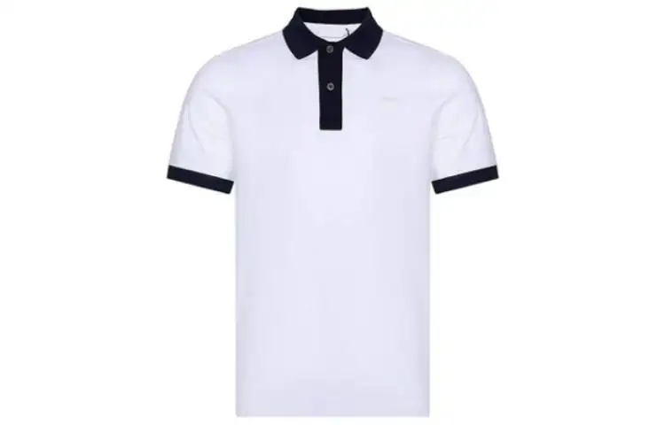 PRADA Polo Shirts Men's White Polo Collar Moderate Straight Fit