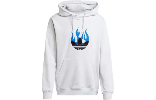 Adidas Originals flames logo-patch cotton hoodie