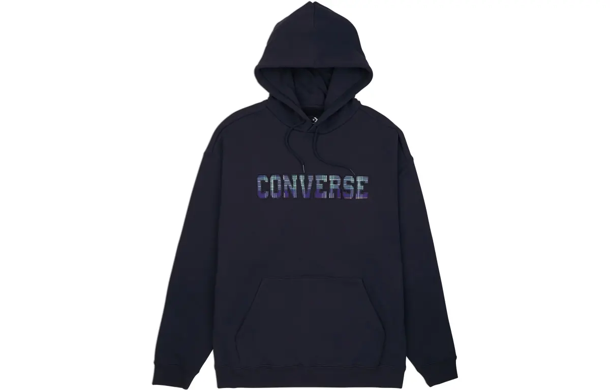 Converse Sweatshirts Men's Black Hooded Moderate Straight Fit