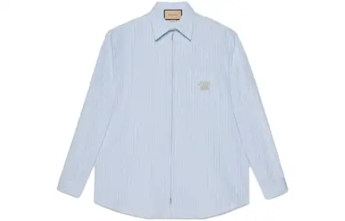 GUCCI Shirts Men's Blue Lapel Moderate Other