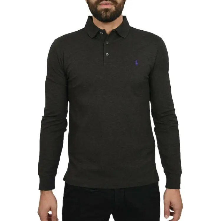 Polo Ralph Lauren Polo Shirt Custom Slim Fit Men's Charcoal Gray