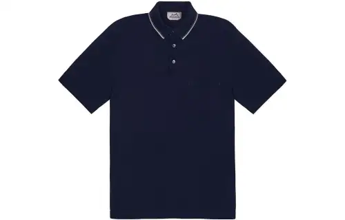 HERMES SS23 Polo Shirt Men's Marine Blue