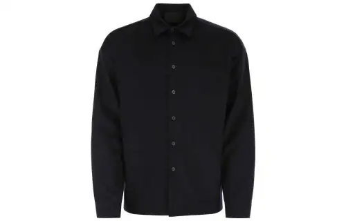 PRADA Shirts Men's Black Polo Collar Moderate