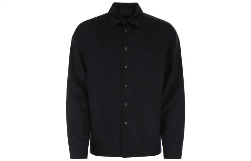PRADA Shirts Men's Black Polo Collar Moderate