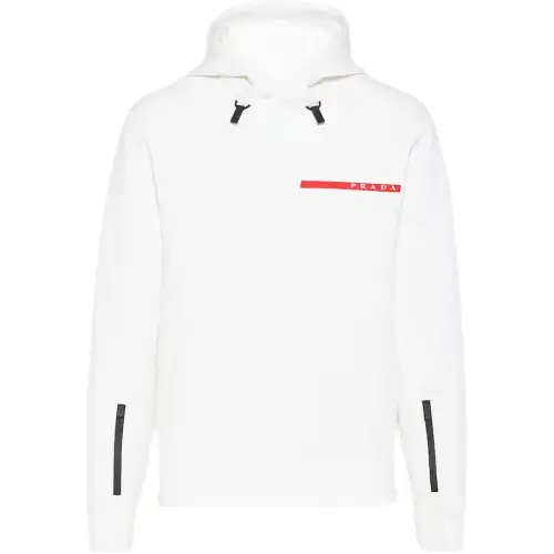 PRADA Sweatshirts Men's White Hooded Moderate Other