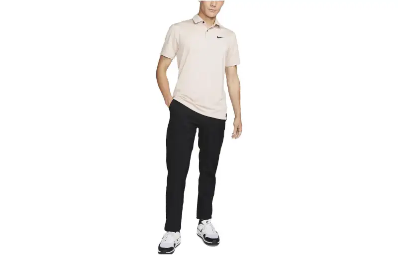 Nike Polo Shirts Men's Pink Polo Collar Moderate Straight Fit