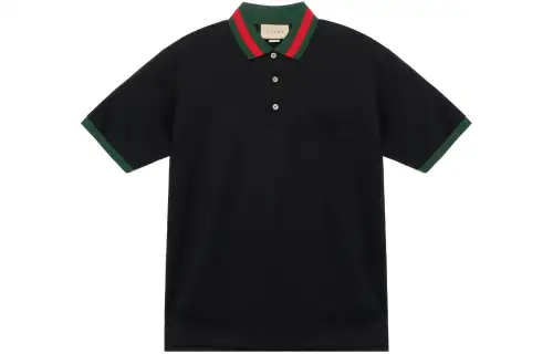 GUCCI Web-stripe Piqué Polo Shirt