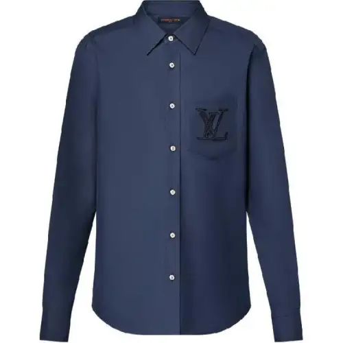LOUIS VUITTON Embroidered Long-Sleeved Cotton Shirt