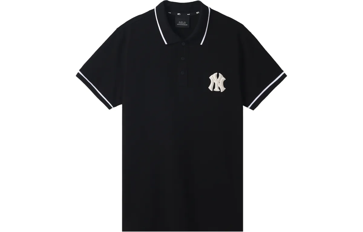 MLB Polo Shirts Unisex Black Polo Collar Moderate Straight Fit