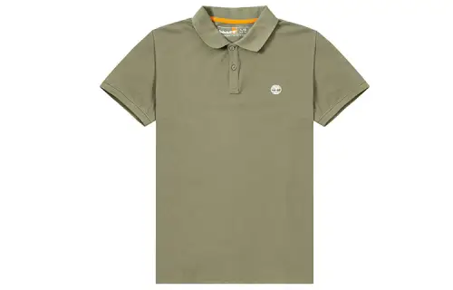 Timberland Polo Shirts Men's Green Polo Collar Moderate Straight Fit