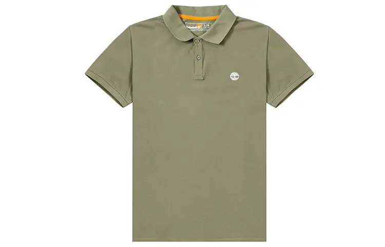 Timberland Polo Shirts Men's Green Polo Collar Moderate Straight Fit
